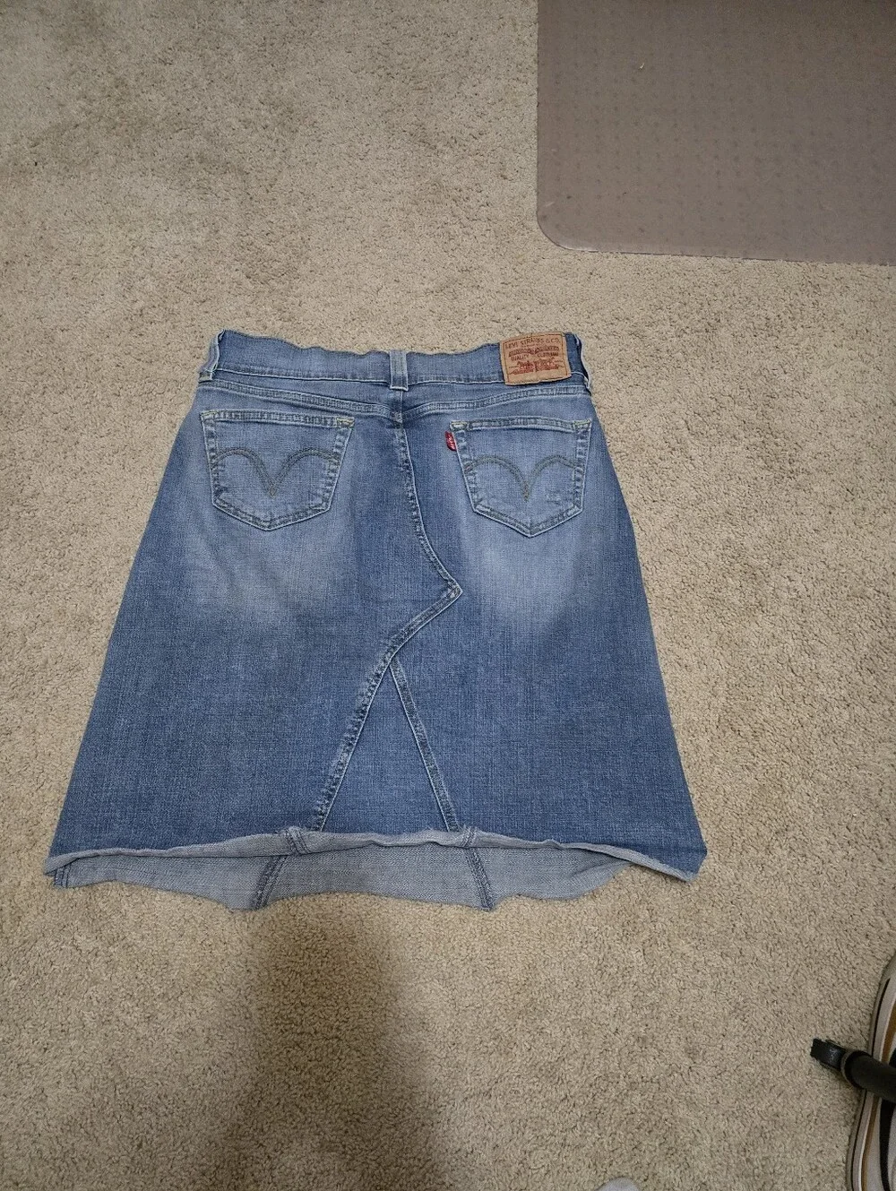 Blue Denim Jeans Skirt - Classic Mid Wash